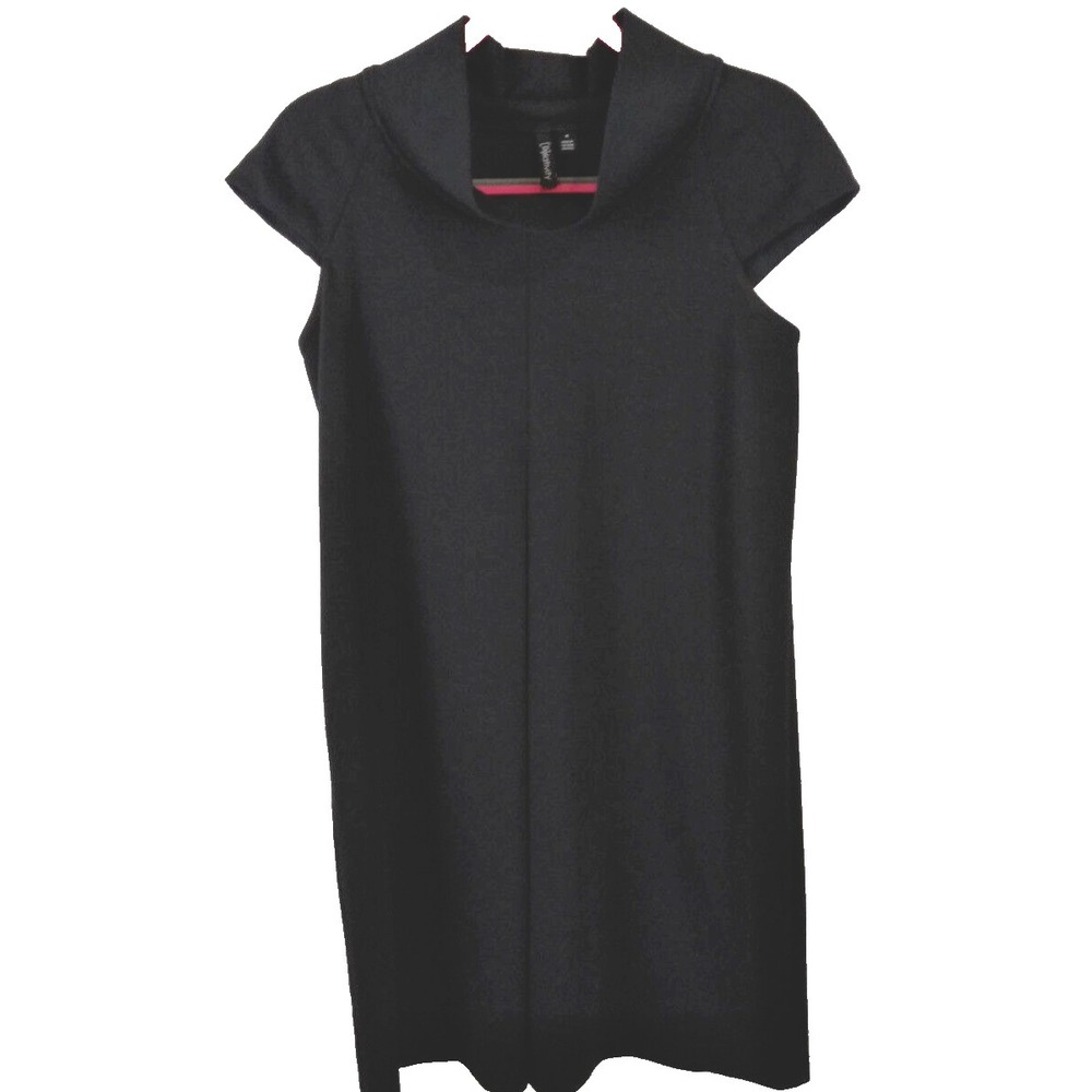 Relativity Womens Dress Tunic Size M Straight Loose Cap Sleeve High Neck Black